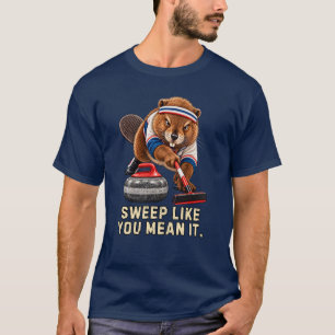 Vastberaden Bever Curling Humor T-shirt