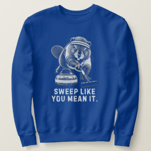 Vastberaden Bever Curling Humor Trui