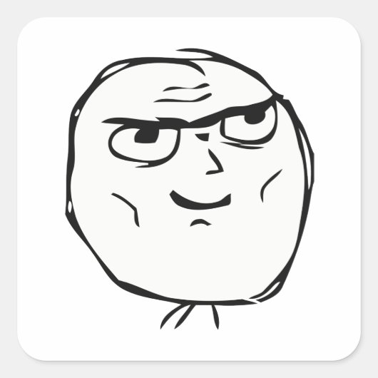 Vastberaden Guy Meme - Vierkante Stickers (Voorkant)