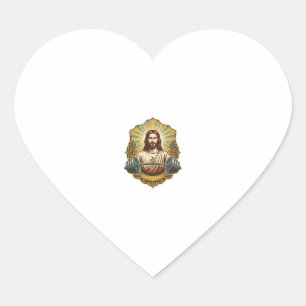 Vastberaden Jezus Zware IJzeren Hanteer Stang Krac Hart Sticker