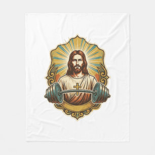 Vastberaden Jezus Zware IJzeren Hanteerbal Krachtt Fleece Deken