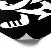 Vastberaden Pinguïn Hockey Silhouet Ontwerp Poster (Hoek)