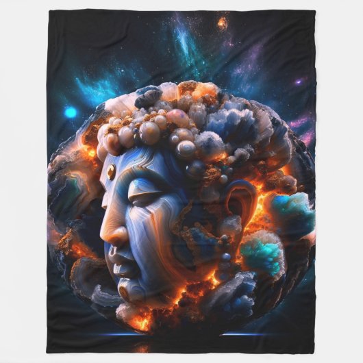 Vastberadenheid Boeddha Fleece Deken (Voorkant)