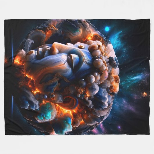 Vastberadenheid Boeddha Fleece Deken (Voorkant (Horizontaal))