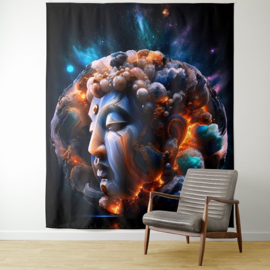 Vastberadenheid Boeddha Wandkleed (In situ)