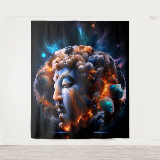 Vastberadenheid Boeddha Wandkleed (Voorkant)