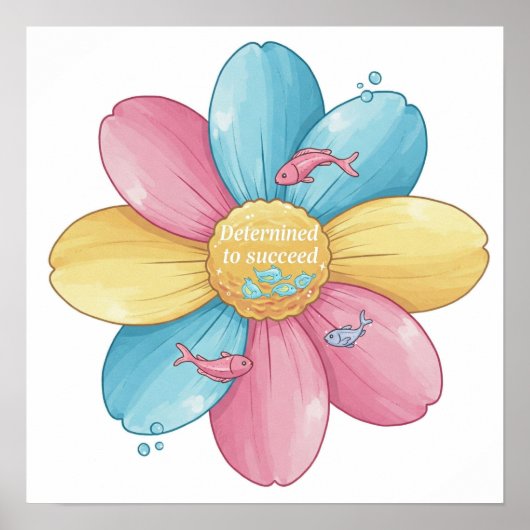 "Vastbesloten om te slagen." Poster (Voorkant)