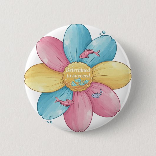 "Vastbesloten om te slagen" Ronde Button 5,7 Cm (Voorkant)