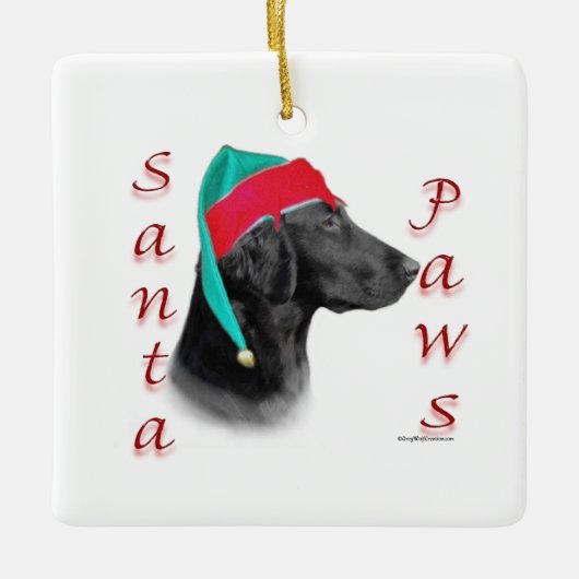 Vaste bedekte Santa Paws Keramisch Ornament (Voorkant)