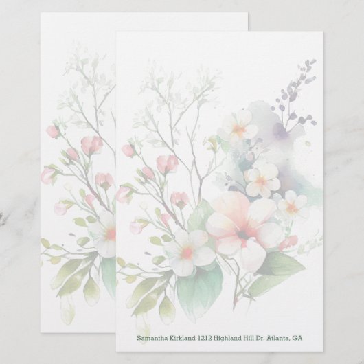 Vaste bloemen - Aangepaste kledingindustrie Briefpapier (Voorkant / Achterkant)