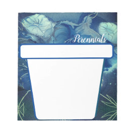 Vaste bloemen in blauw notitieblok