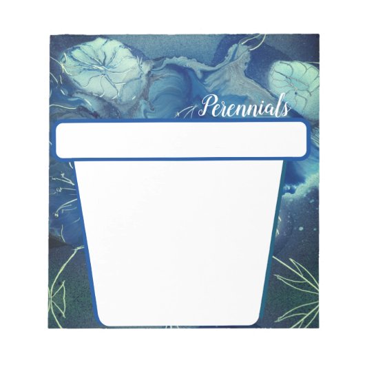 Vaste bloemen in blauw notitieblok (Voorkant)