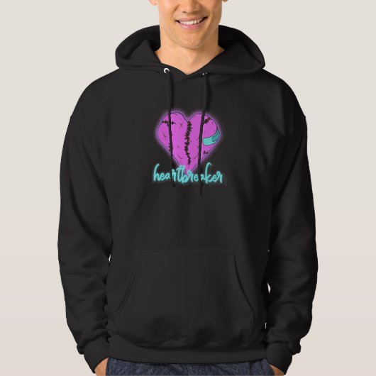 Vaste Broken Heart Banded Heartbreaker Vaporwave Hoodie (Voorkant)