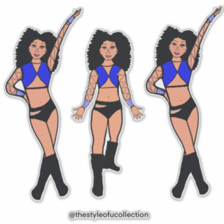 Vaste Danser Blauw Zwart #2 Sticker