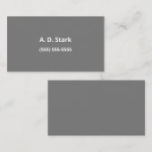 Vaste donkergrijze minimalistische Visitekaartjes (Voorkant / Achterkant)