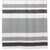 Vaste donkergrijze stapjes douchegordijn (Voorkant)