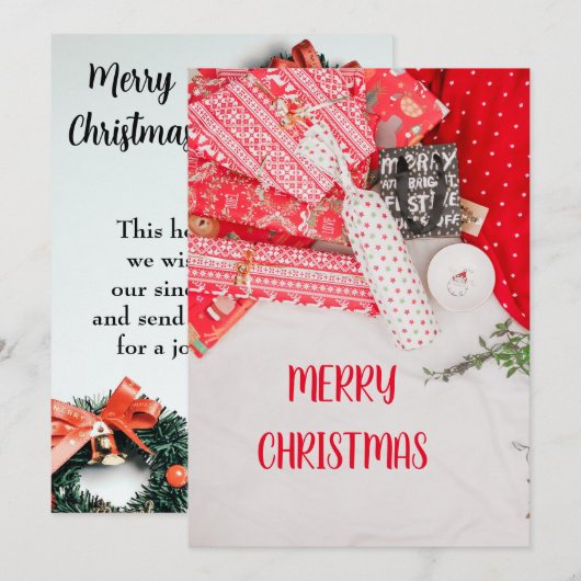 Vaste feestdag, prettige kerst feestdagenkaart (Voorkant / Achterkant)