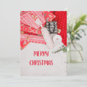 Vaste feestdag, prettige kerst feestdagenkaart (Staand voorkant)