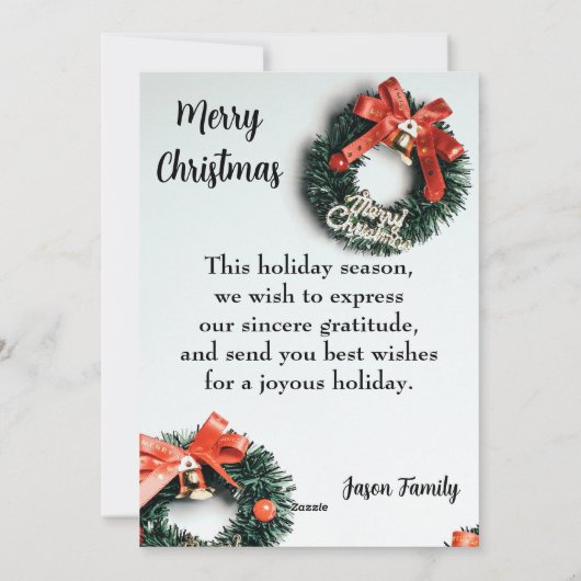 Vaste feestdag, prettige kerst feestdagenkaart (Achterkant)