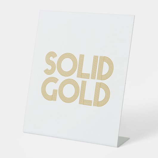 VASTE GOUD RECLAMEBORD MET VOETSTUK (Voorkant)