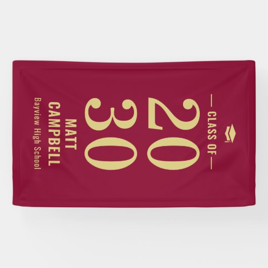 Vaste jaarliniaal voor EDITABLE KLEUR Afstuderen Spandoek (Horizontaal)