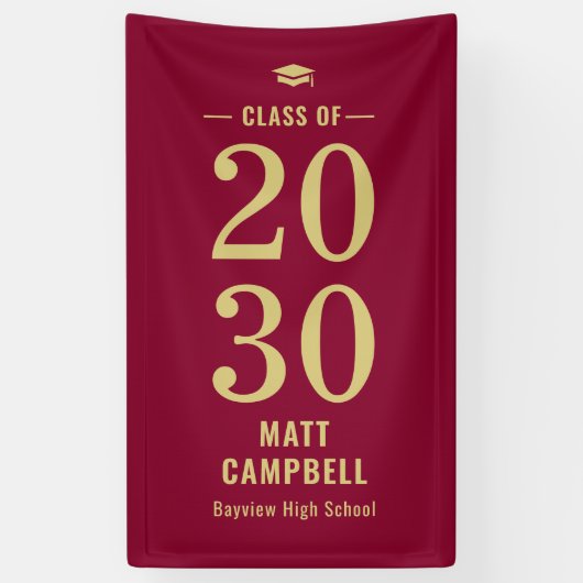 Vaste jaarliniaal voor EDITABLE KLEUR Afstuderen Spandoek (Verticaal)