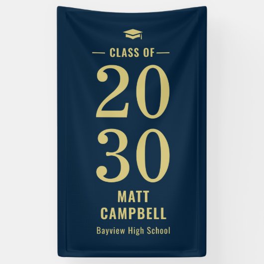 Vaste jaarliniaal voor EDITABLE KLEUR Afstuderen Spandoek (Verticaal)