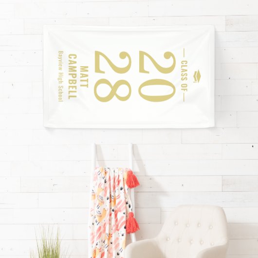 Vaste jaarliniaal voor EDITABLE KLEUR Afstuderen Spandoek (Insitu)