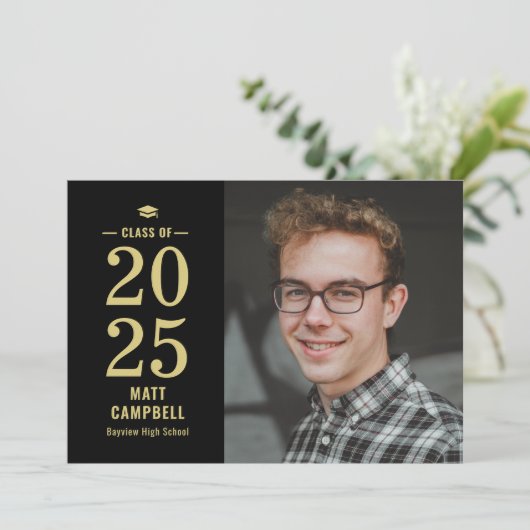 Vaste jaren Uitnodiging voor bewerkbaar Afstuderen (Staand voorkant)