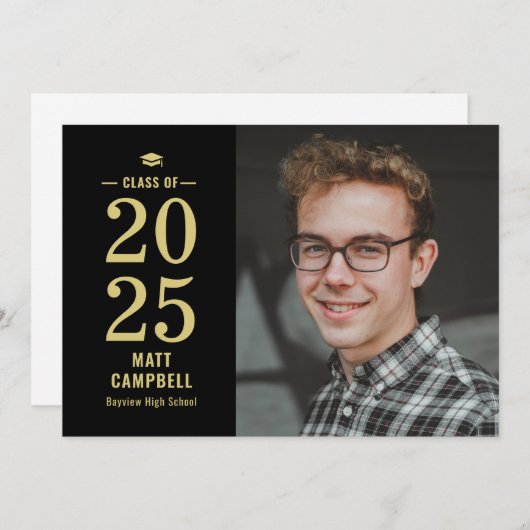 Vaste jaren Uitnodiging voor bewerkbaar Afstuderen (Voorkant / Achterkant)