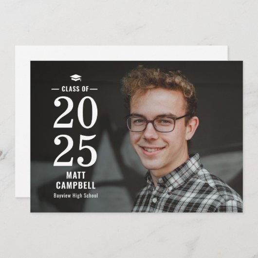 Vaste jaren Uitnodiging voor bewerkbaar Afstuderen (Voorkant / Achterkant)