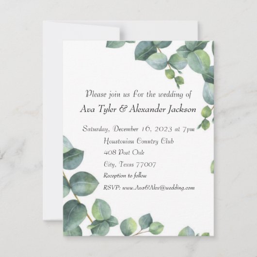 Vaste Kaart voor bruiloft (Voorkant)