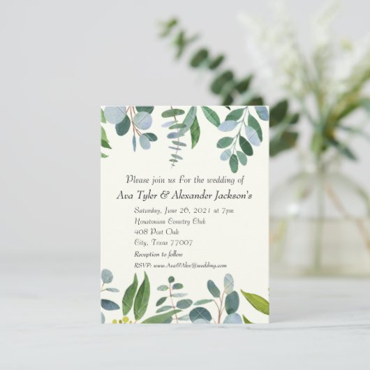 Vaste Kaart voor bruiloft (Staand voorkant)