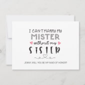 Vaste kaart voor zuster-bridesmaid (Voorkant)