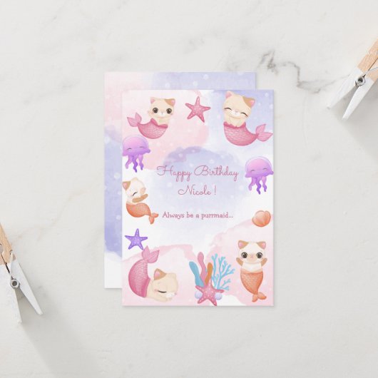 Vaste kat-zeemannetje kaart (Voorkant / Achterkant in situ)