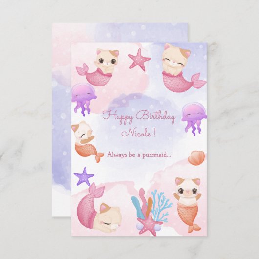 Vaste kat-zeemannetje kaart (Voorkant / Achterkant)