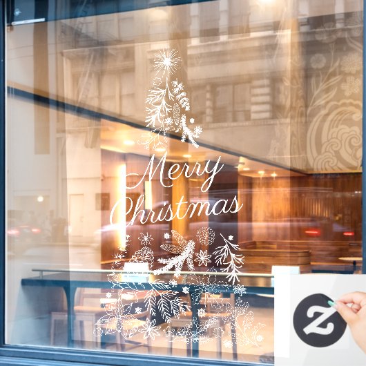 Vaste kerstbrede vensterkoeling raamsticker (Cafe Raam)