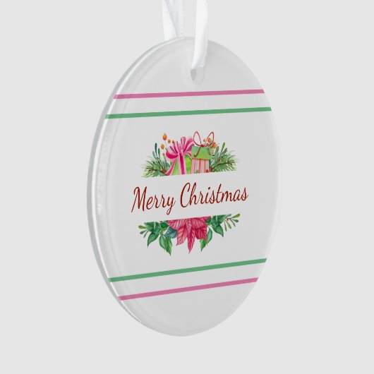 Vaste kerstfeestdagen en stripes ornament (voorkant)