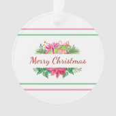 Vaste kerstfeestdagen en stripes ornament (voorkant)