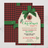 Vaste kerstfeestdagen Labels cheques uitnodigen Kaart (Voorkant / Achterkant)