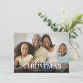 Vaste kerstkaart met elegant script (Staand voorkant)