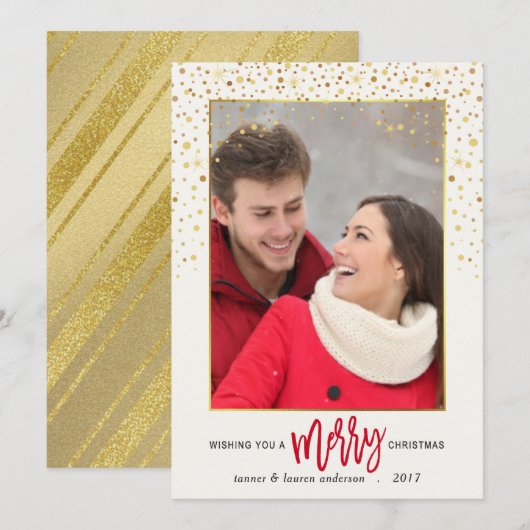 Vaste kerstkaart voor Confetti-feestdag (Voorkant / Achterkant)