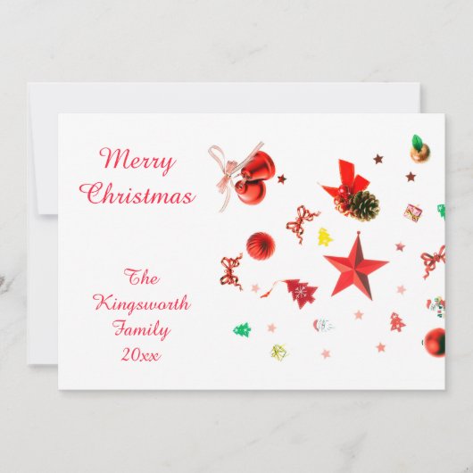 Vaste kerstkaart voor gemengde ornamenten (Voorkant)