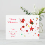 Vaste kerstkaart voor gemengde ornamenten (Staand voorkant)