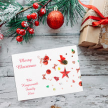 Vaste kerstkaart voor gemengde ornamenten