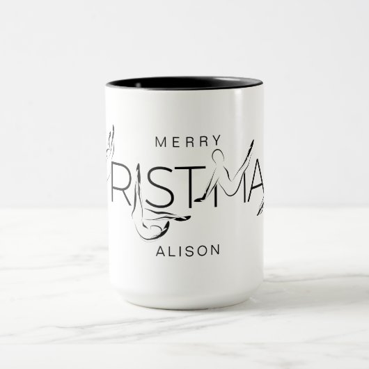 Vaste kerstpiloot-instructeur Gift Labels Bumpe Mok (Midden)