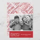 Vaste kersttekst, ontwerp 5 x 7 flatcard feestdagenkaart (Voorkant / Achterkant)