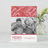 Vaste kersttekst, ontwerp 5 x 7 flatcard feestdagenkaart (Staand voorkant)