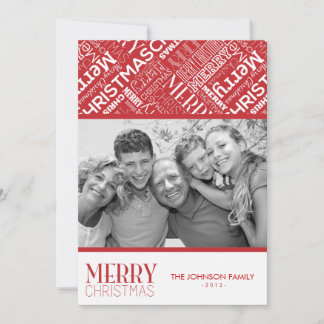 Vaste kersttekst, ontwerp 5 x 7 flatcard feestdagenkaart
