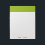 Vaste kleur: Apple Green Notitieblok<br><div class="desc">Solid Apple Green Background Als je wilt, kun je je eigen afbeeldingen en/of tekst ook toevoegen aan deze solide achtergrond om je eigen unieke, eenvormige design te creëer. Deze kleur coördineert met veel van onze andere patronen die dezelfde kleur hebben, zoals chevrons, Marokkaanse quatrefoliën, polka dots, strepen, Griekse sleutels, damasjes,...</div>